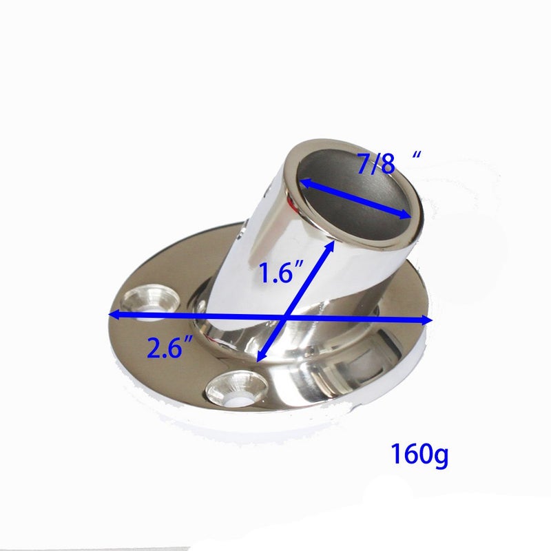 X-Haibei Boat Hand Rail Fittings 60 Degree Rail Base Stainless Steel fit 7/8 inch Tube - Image 2